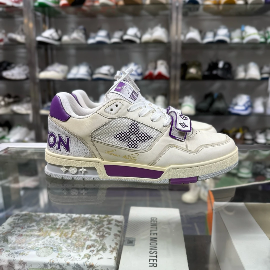 99新 LouisVuitton/路易威登 白紫魔术贴 尺码/UK7.5 YH16287