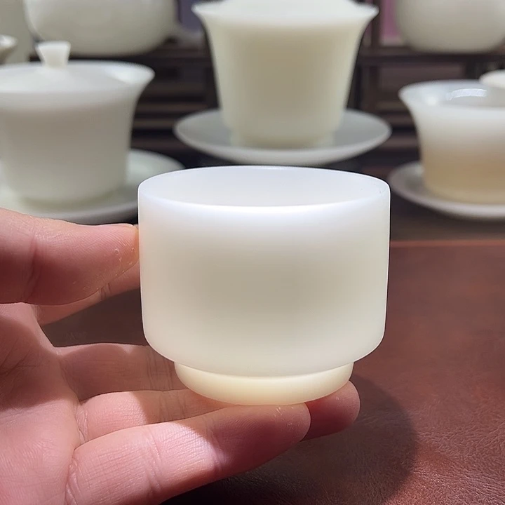 高冰素烧100ml筒口主人杯