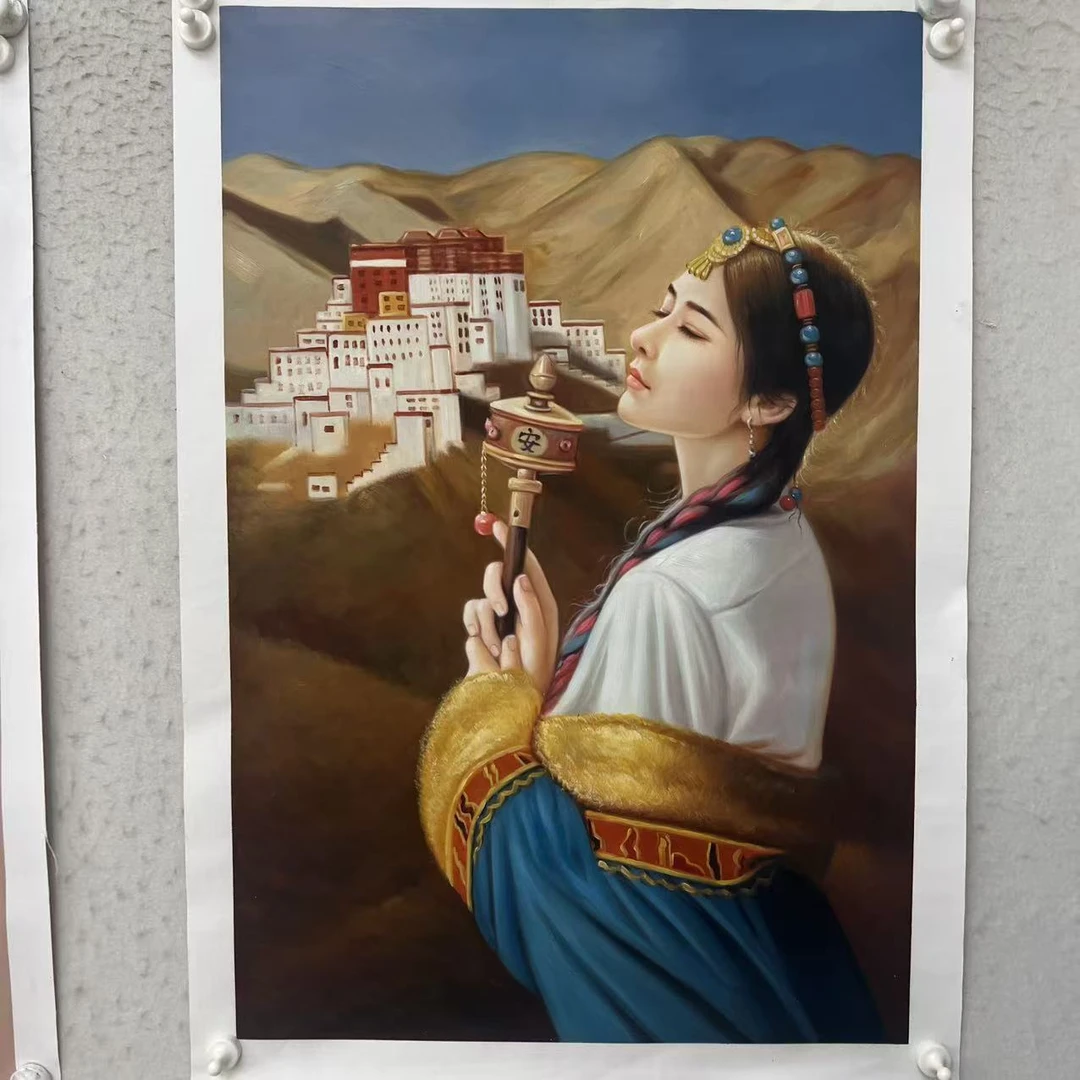 林彦新-***合十-约60-90厘米-手绘油画-麻布