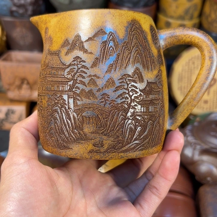 紫砂茶杯宜兴紫杯子