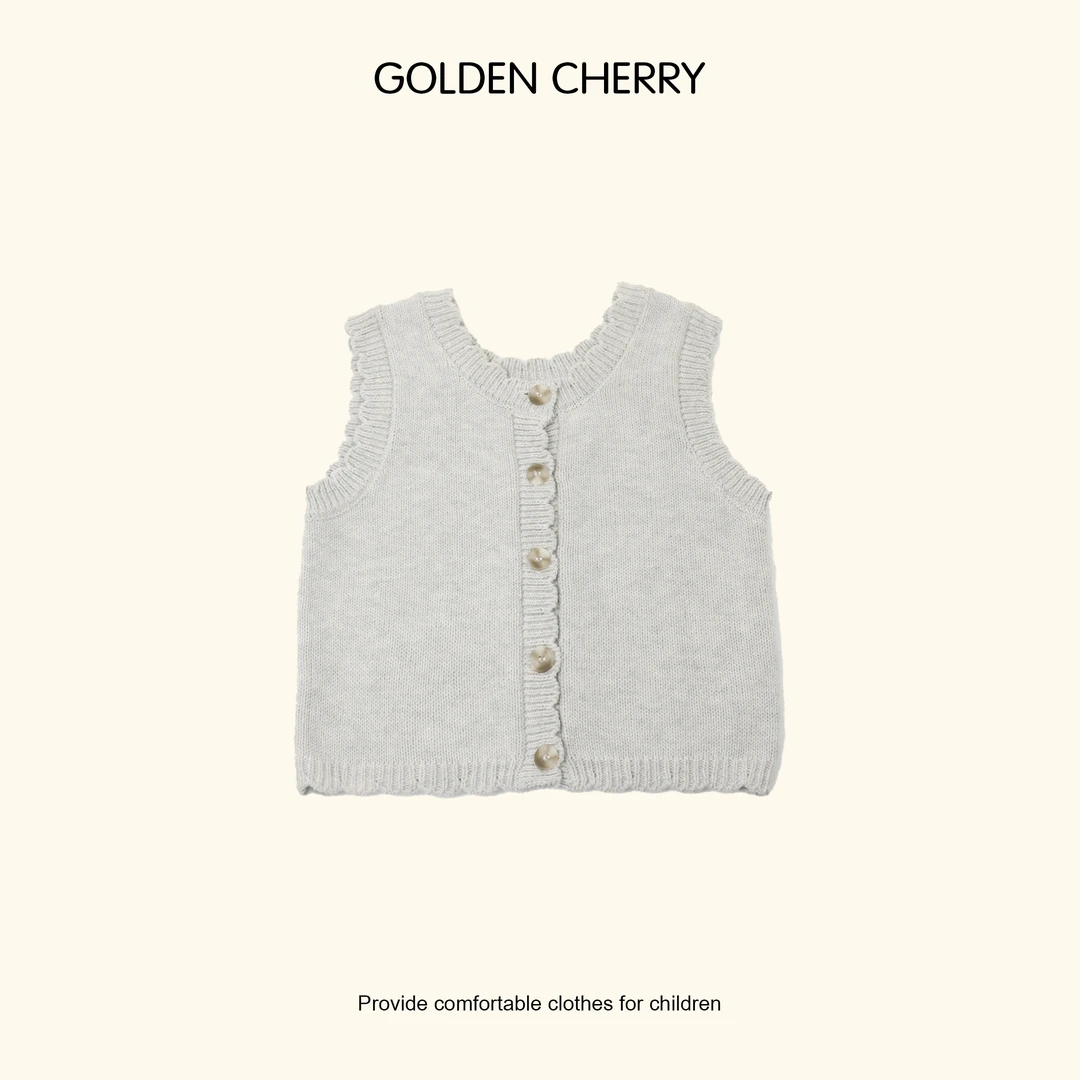 【Golden cherry】儿童五粒扣针织小马甲