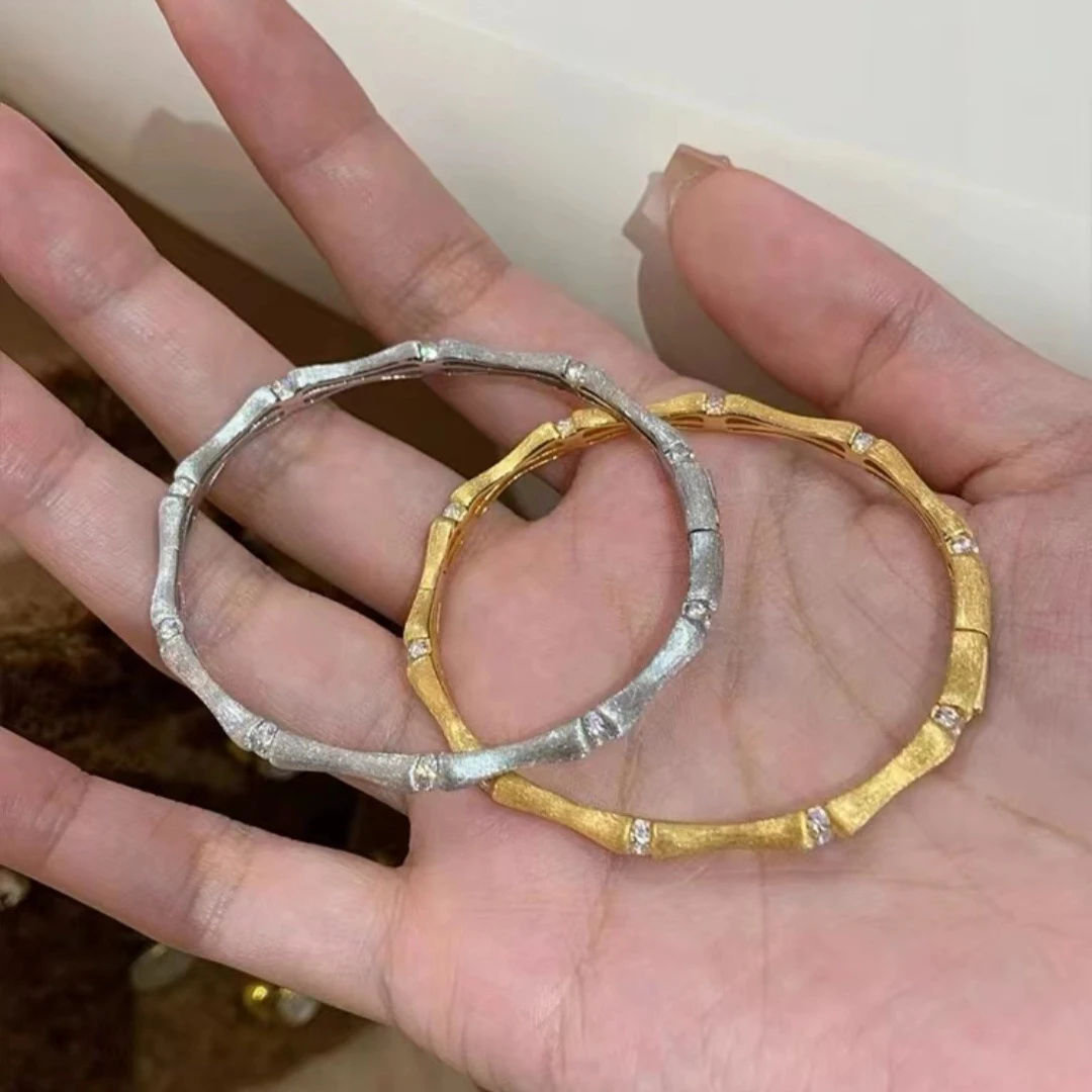 【节节高升】新中式复古拉丝色竹节手镯女小众轻奢高级感手环经典