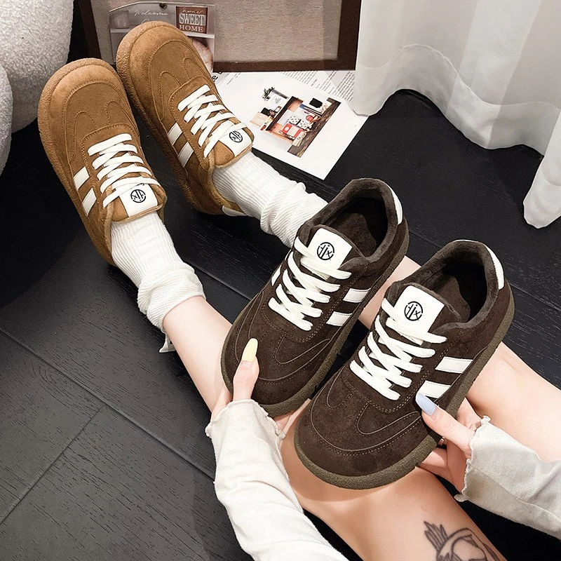 德训鞋女冬季新款2025秋冬百搭新款韩版休闲鞋板鞋学生运动鞋女鞋