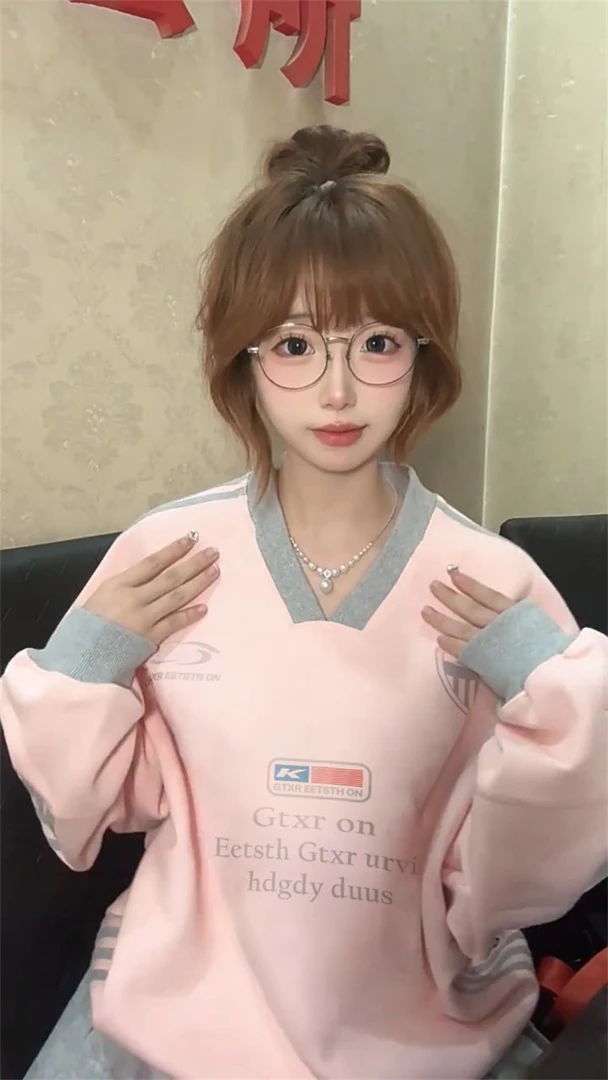 三条杠V领美式复古加厚华棉银狐绒卫衣男女秋冬宽松慵懒风外套