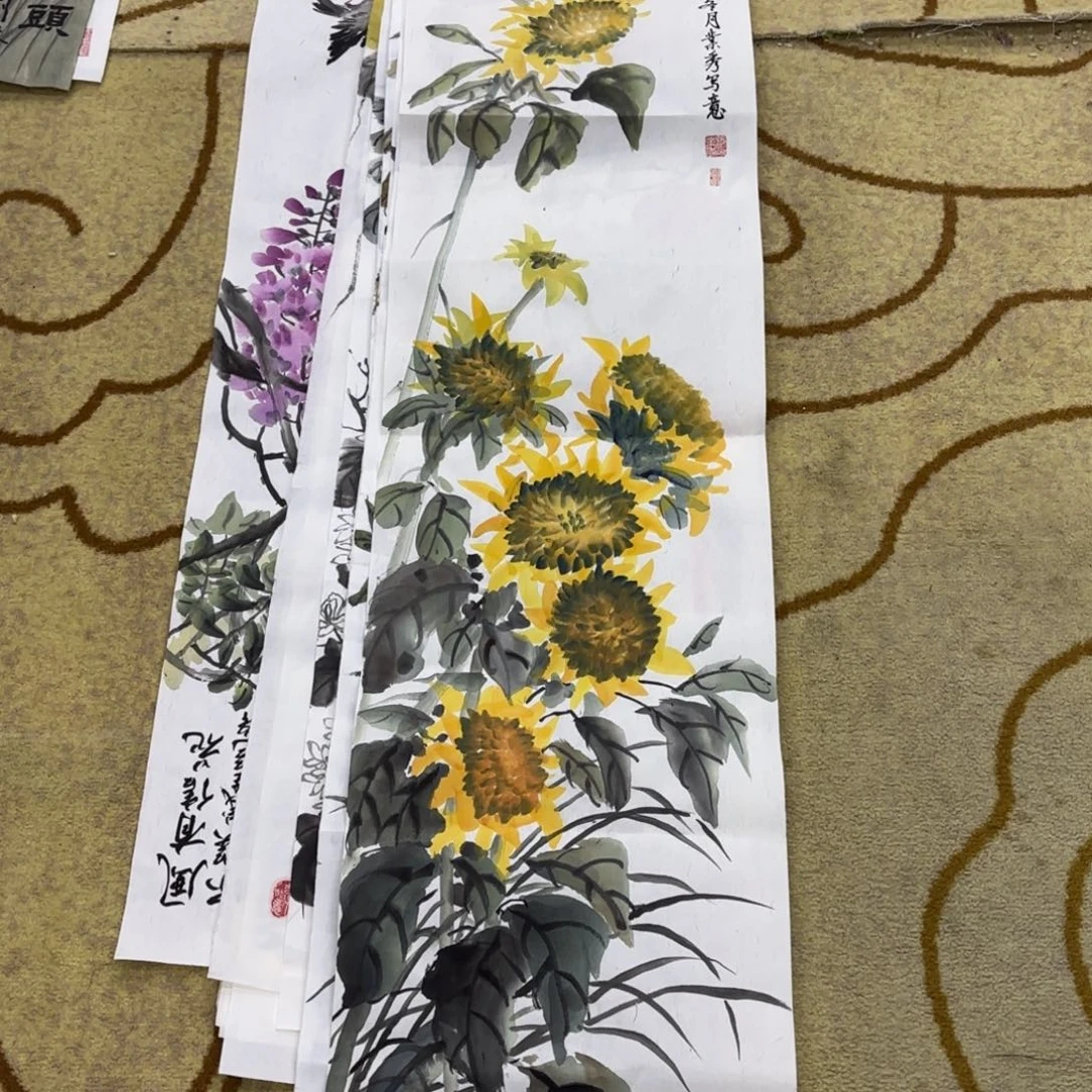 国画张业秀四尺对开艺