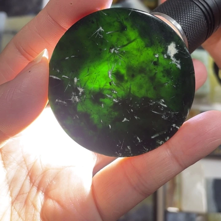 蛇纹石玉未镶嵌天然花玉平安无事牌