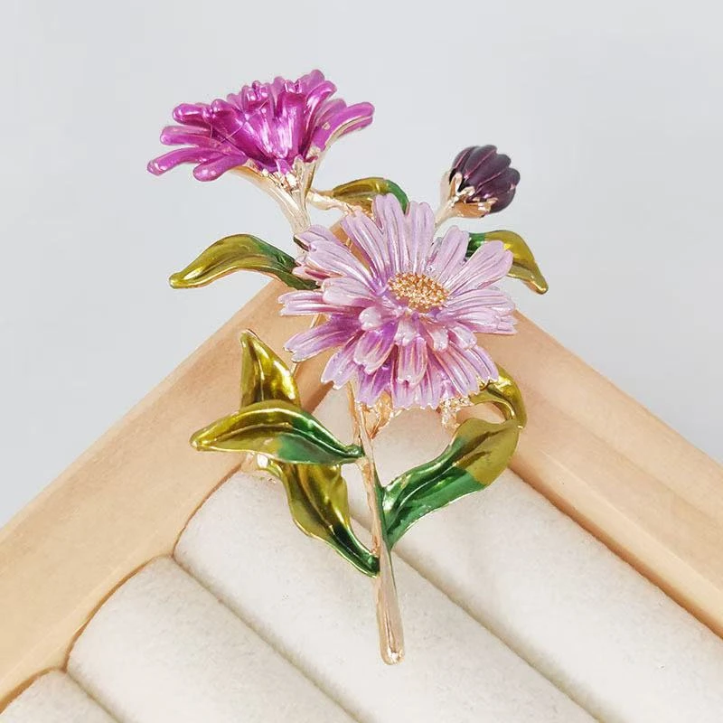 铜合金玻璃胸针 铜合金 玻璃R841 时尚轻奢百搭 女士胸针