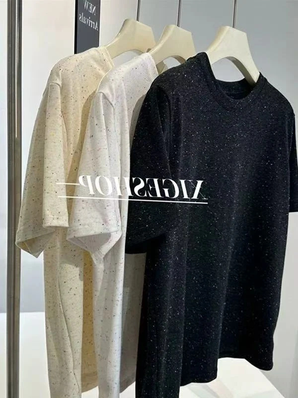 星空彩点短袖T恤女2025新款夏季圆领透气上衣Y060