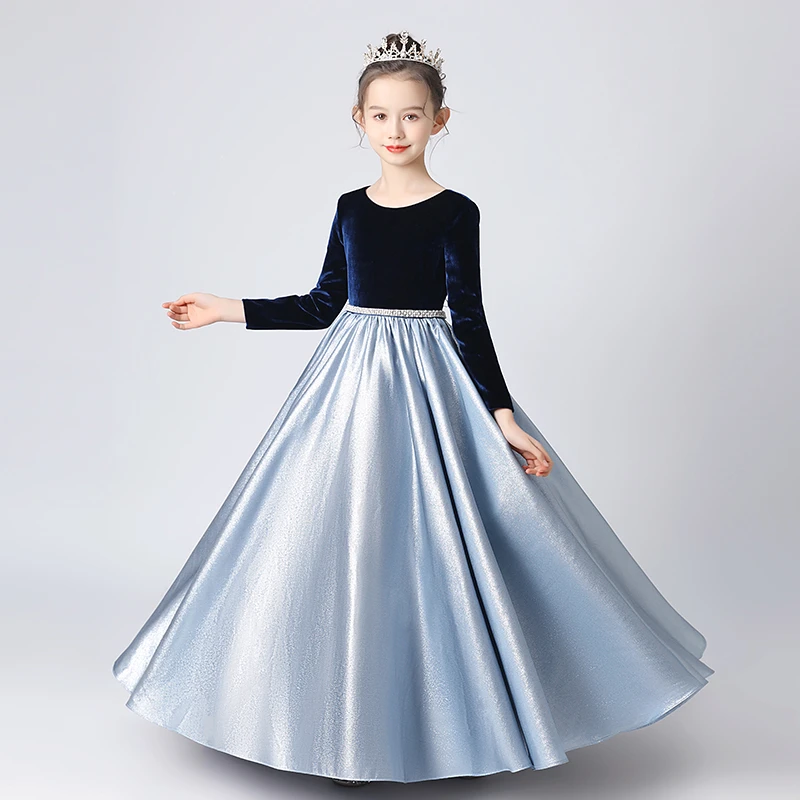 儿童礼服高端钢琴演出服小主持人礼服指挥服女童晚礼服公主裙花童