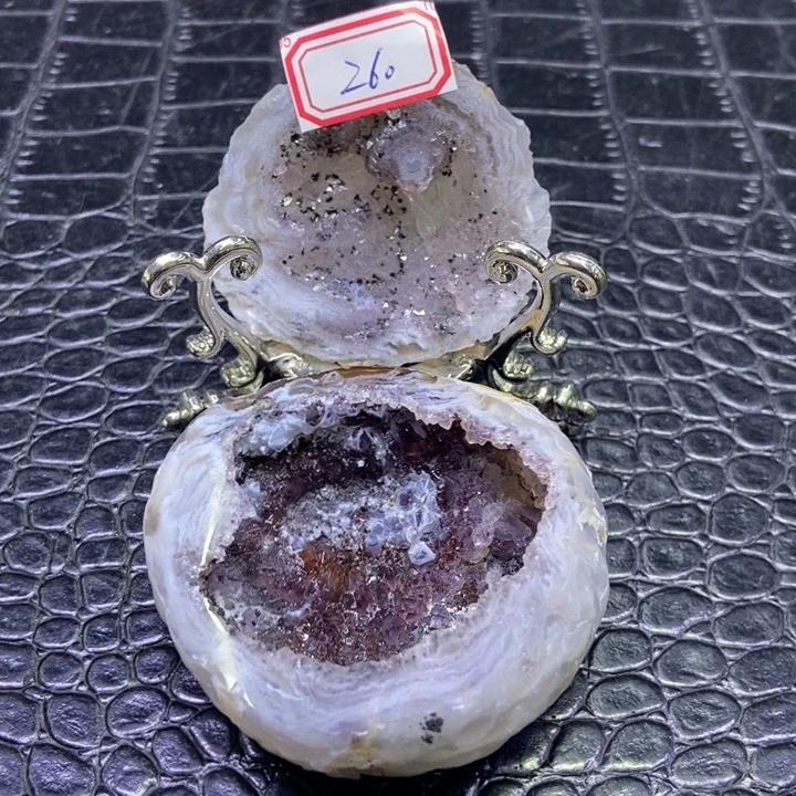 大红大紫蚕丝盆（微瑕）未镶嵌水晶