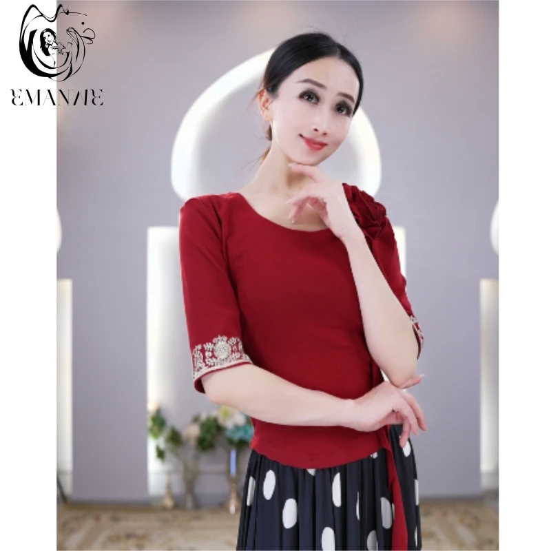 依曼之舞E2563异域风情新疆民族风舞服上衣洋气跳舞新款舞蹈上衣