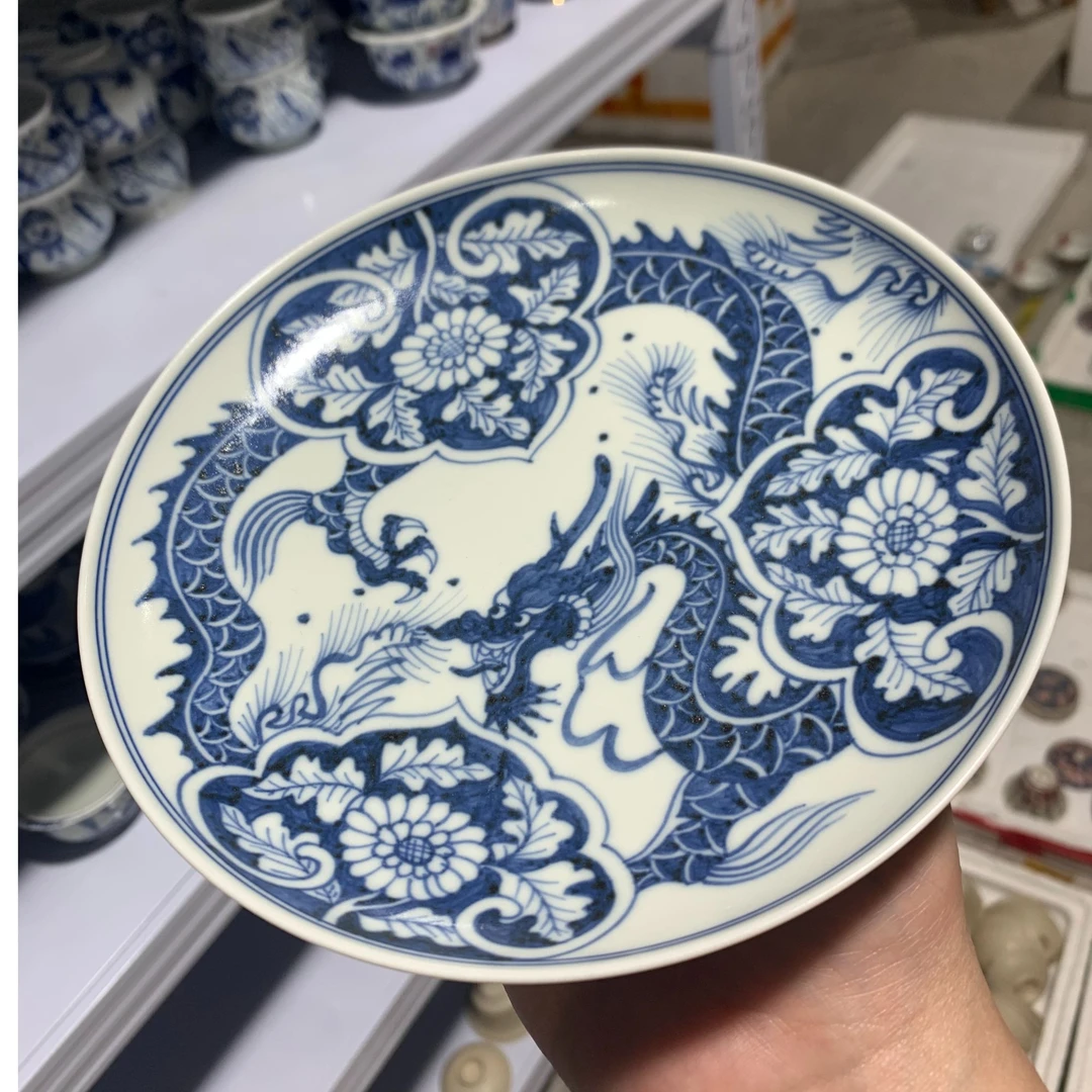 景德镇 雨溪山房 穿花龙壶承 茶盘