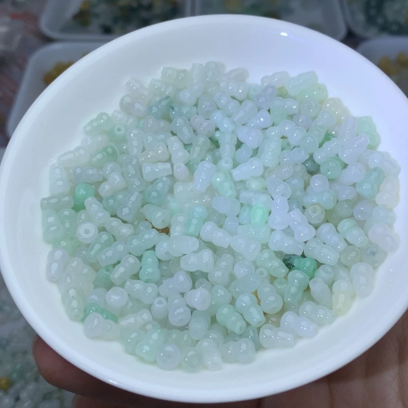 【闪购商品】翡翠手链未镶嵌卡5乘7.4冰葫芦50颗