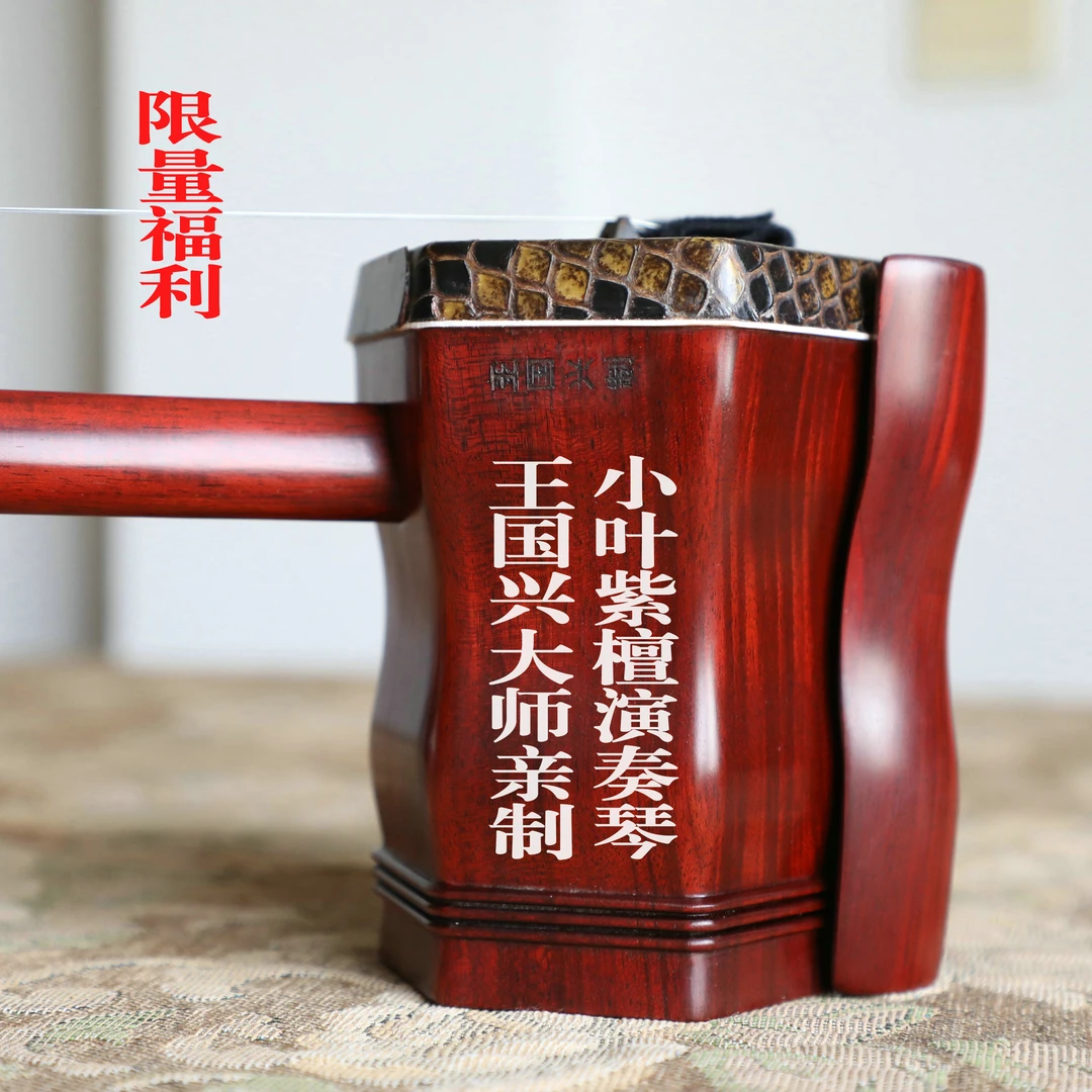王国兴二胡大师亲制小叶紫檀专业演奏琴厂家直销大音量