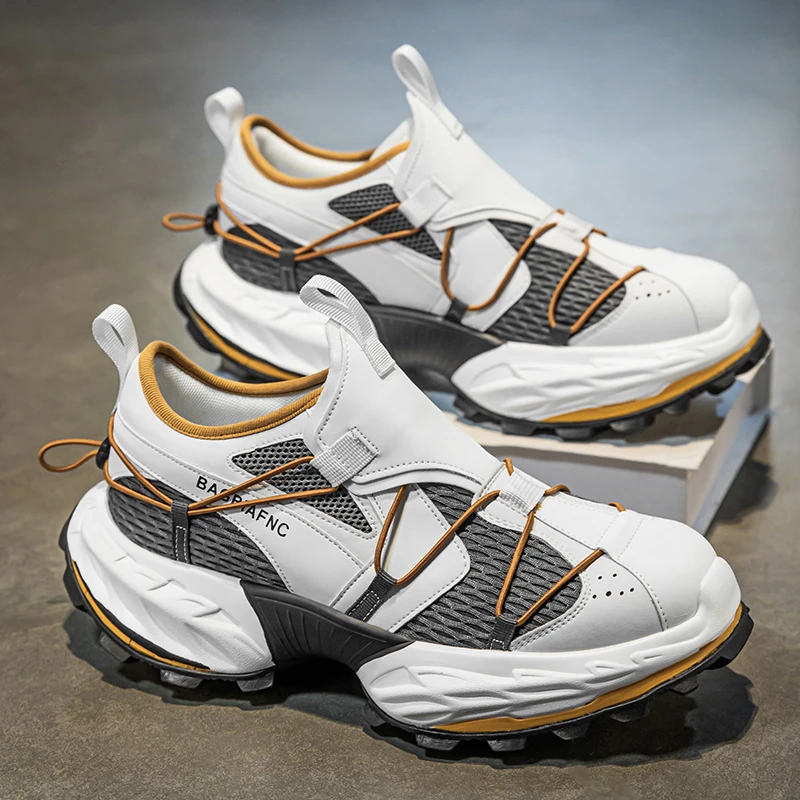 夏季男款炸街老爹鞋男士户外机能风厚底透气运动鞋徒步登山鞋