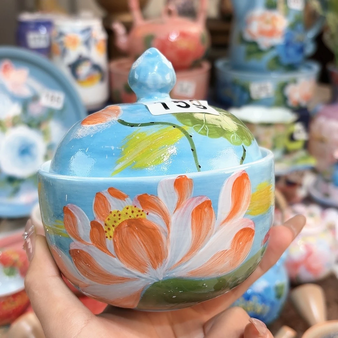 景德镇手绘高温釉下彩陶瓷茶具