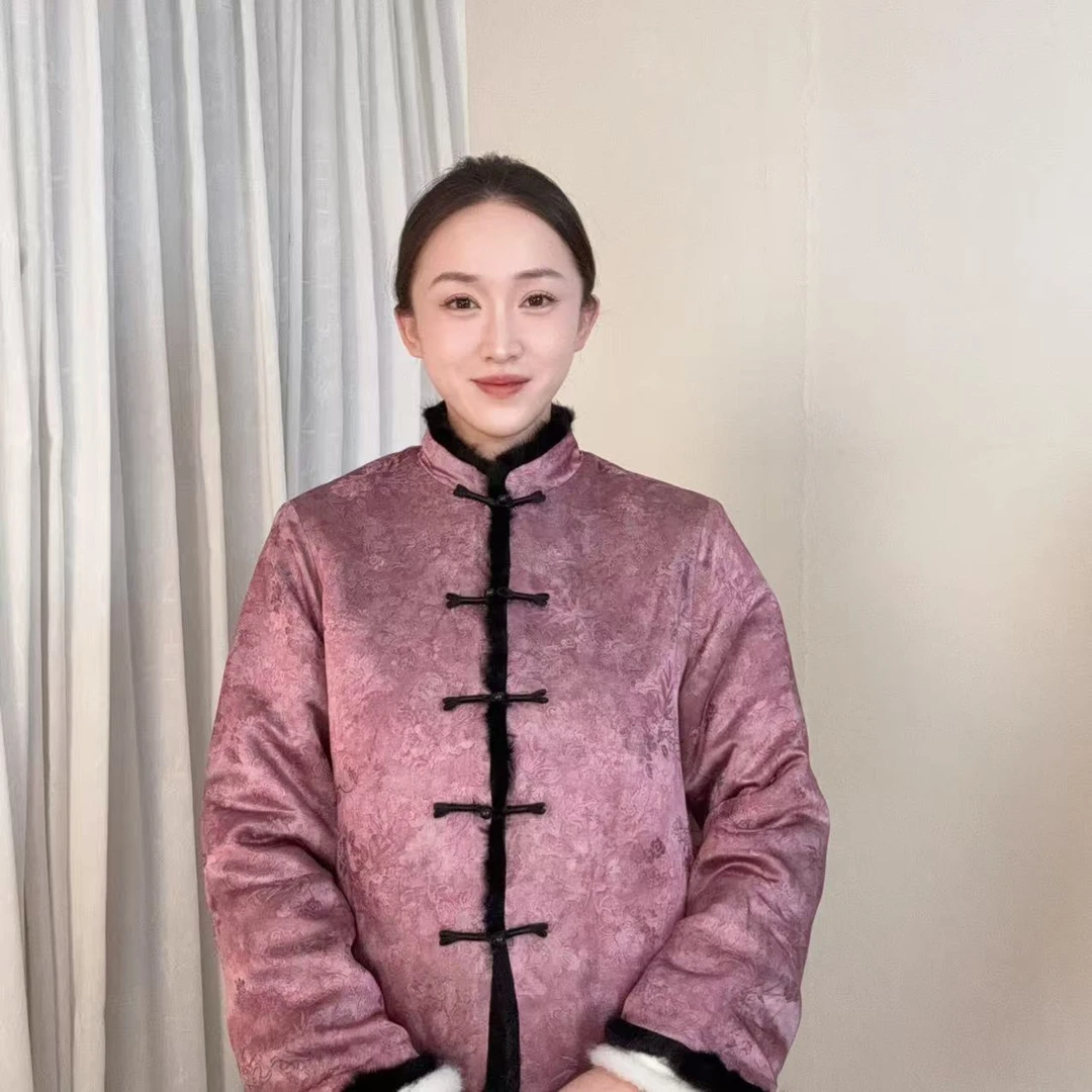 【胭脂-水貂毛】2025秋冬新中式国风水貂毛外套CR-166
