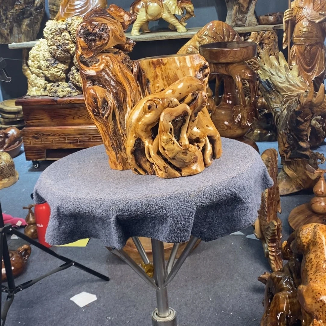 翱***翔木木雕摆件雷击木老鼠花架