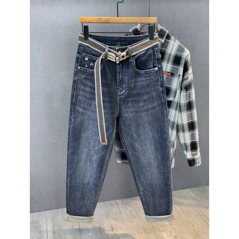 专柜高品质复古锥形牛仔裤男士2025新款宽松小直筒弹力休闲长裤子