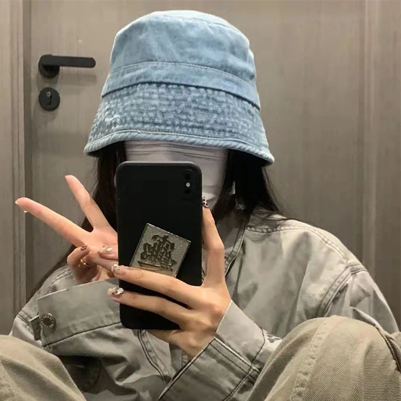 夏夏推荐日系复古洗水牛仔渔夫帽遮阳帽百搭遮阳帽/UA0551