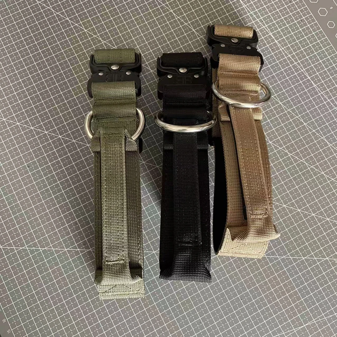 4公分宽处理外贸尾货眼镜蛇脖圈带拉手战术项圈中大型犬遛狗训犬