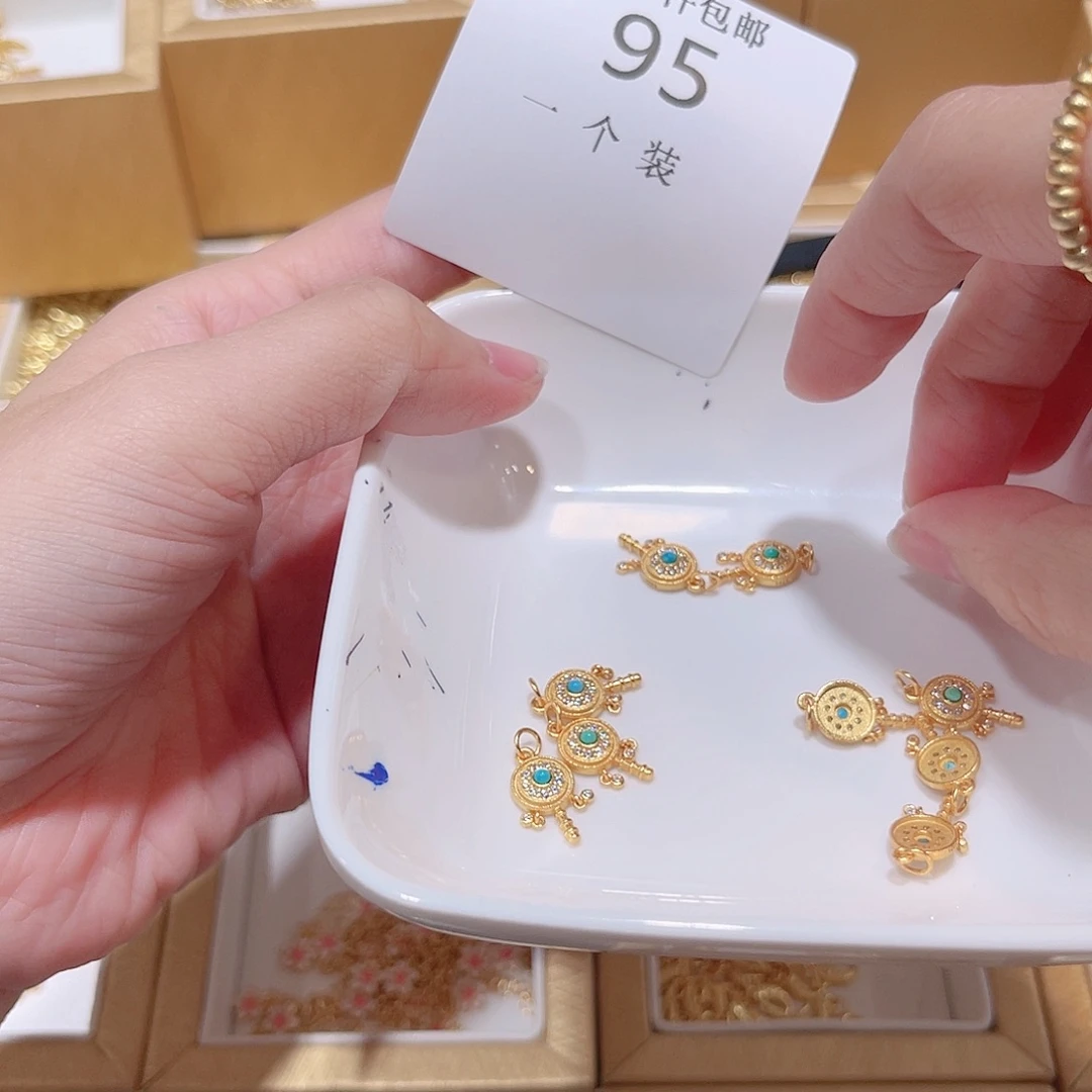 水晶珠宝半成品银S925镶嵌95 。