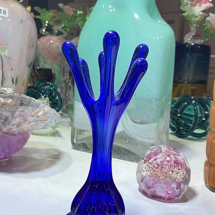 琉璃琉璃花瓶高19口8