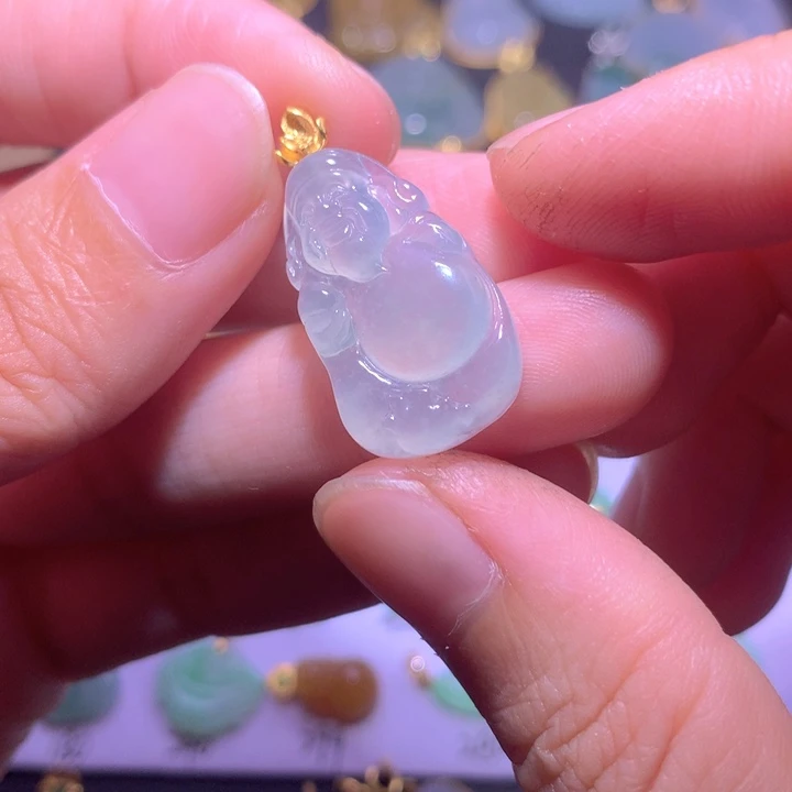 颈饰18K金镶嵌翡翠翡翠