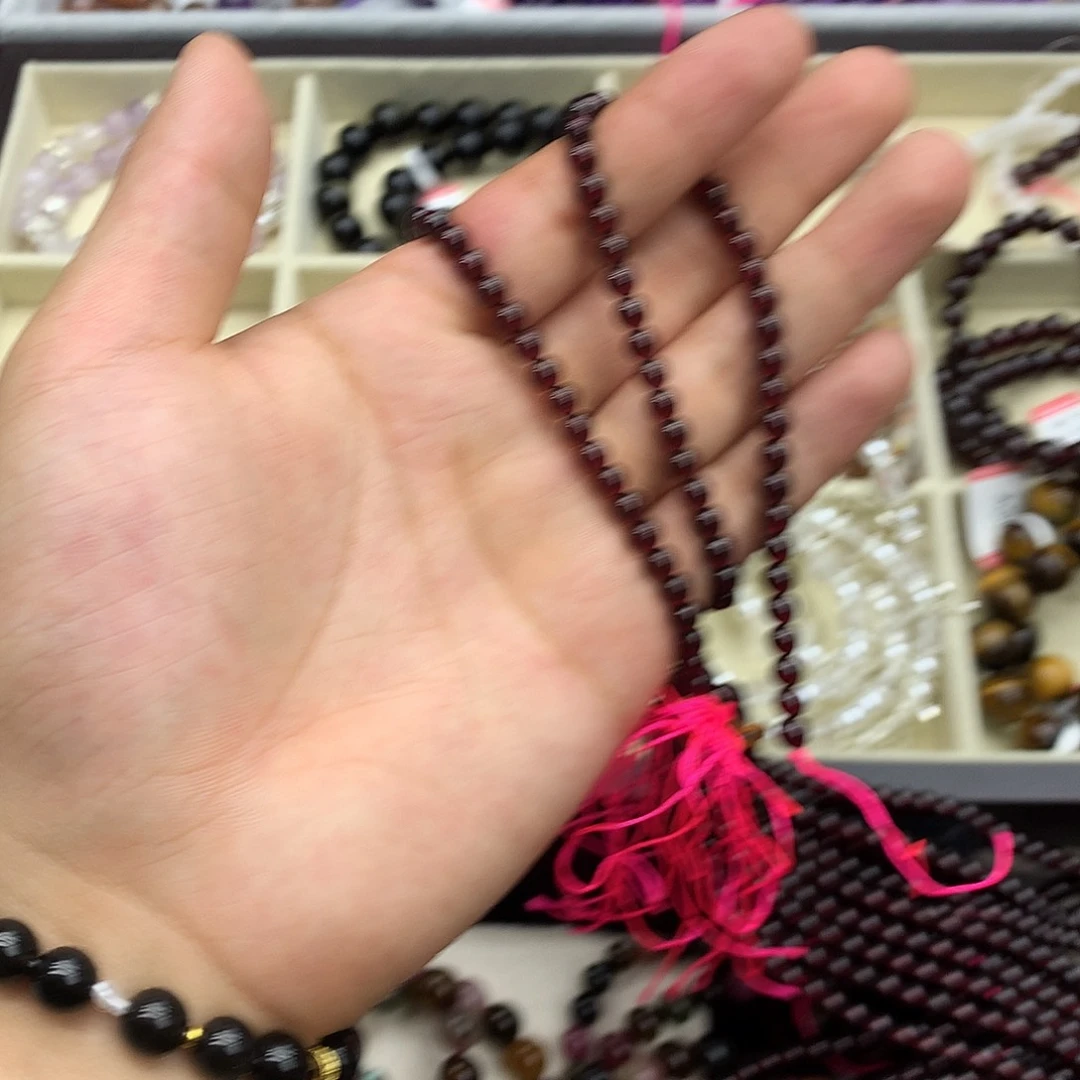 手链未镶嵌石榴石石榴石三圈