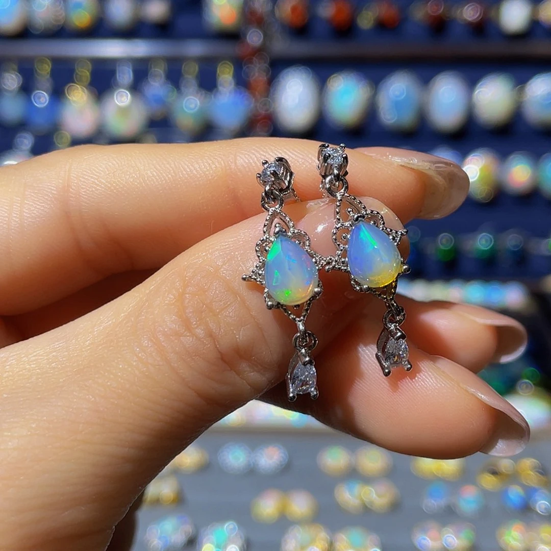 欧泊银S925镶嵌欧泊戒指?*