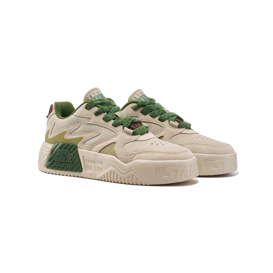 STARTER流光风四季百搭美拉德色系麂皮轻音浪厚底板鞋 SF33V1003