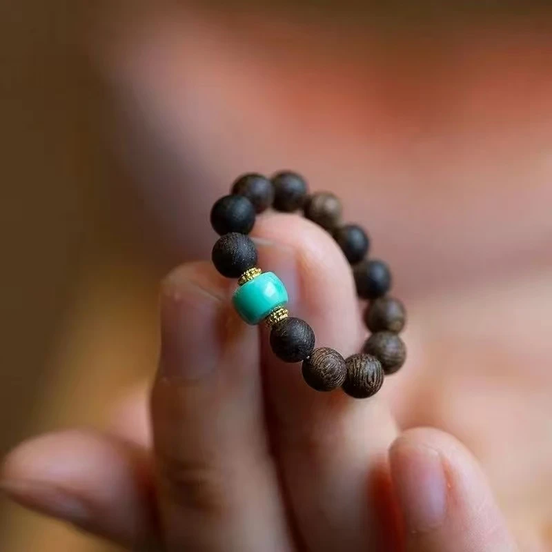 云清专属-金丝檀木偏財转运指环单圈