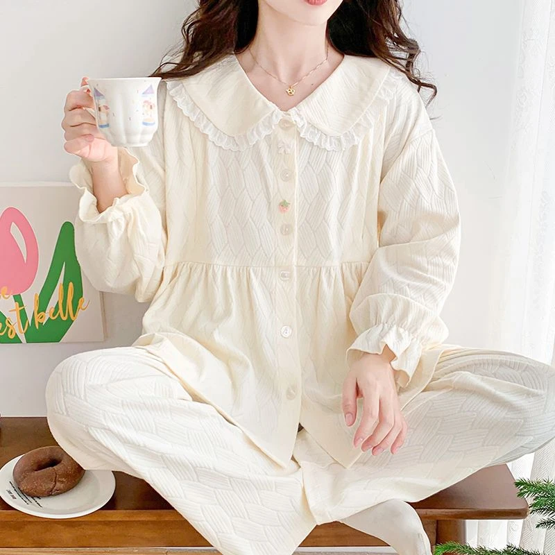 春秋薄产后哺乳期孕妇月子服睡衣待产期舒适透气排汗家居服套装潮