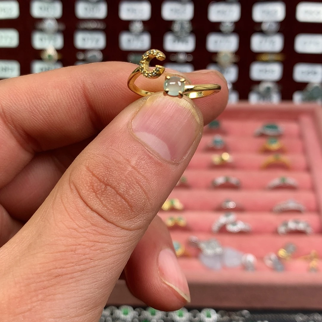 翡翠银S925镶嵌戒指16