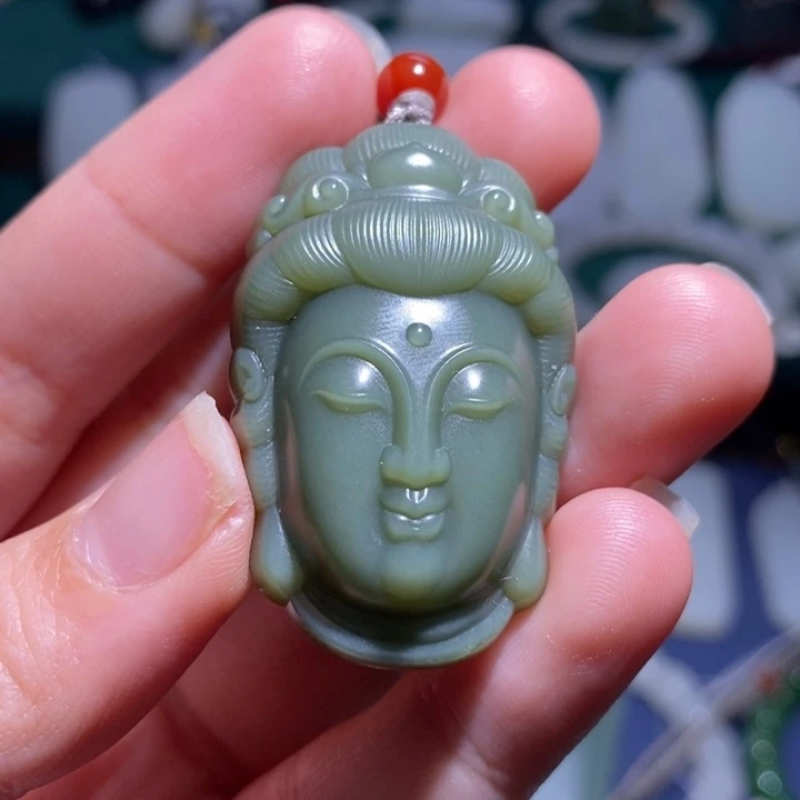 和田玉颈饰未镶嵌观音佛首