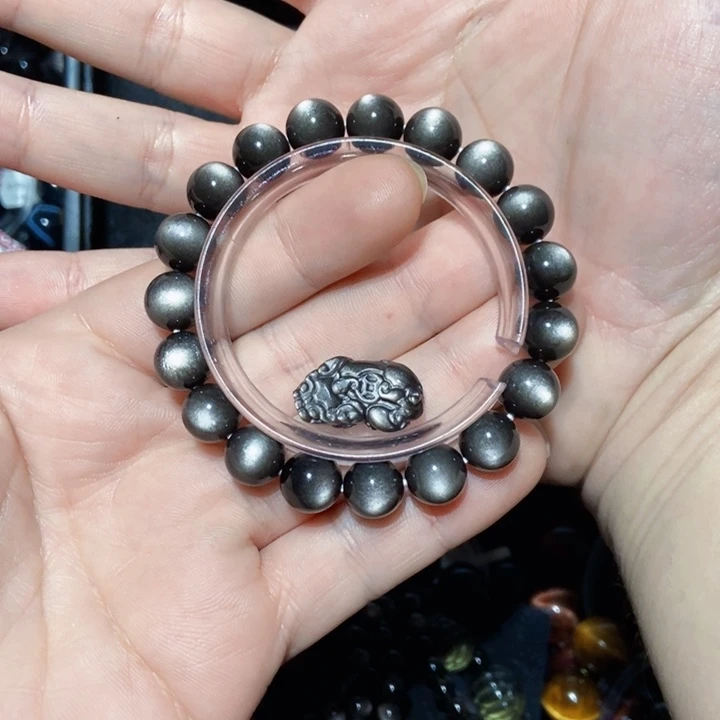 黑曜岩手串未镶嵌小*阳