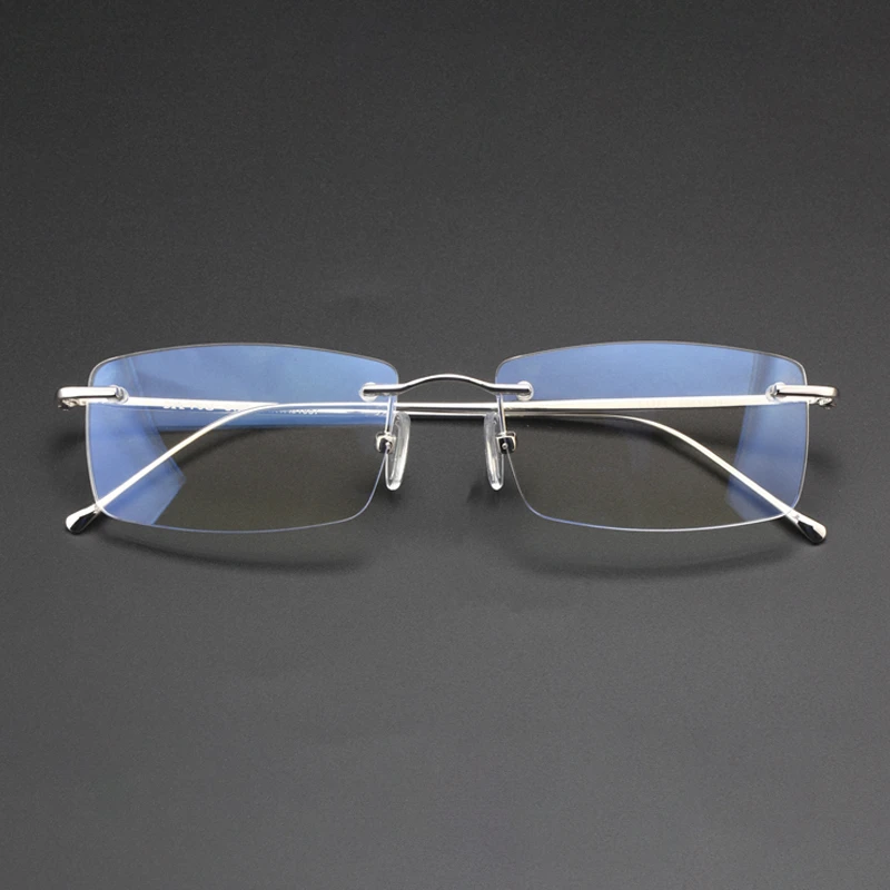 33）18K白金眼镜架无框男女士方近视眼镜框私人定制眼镜架1221