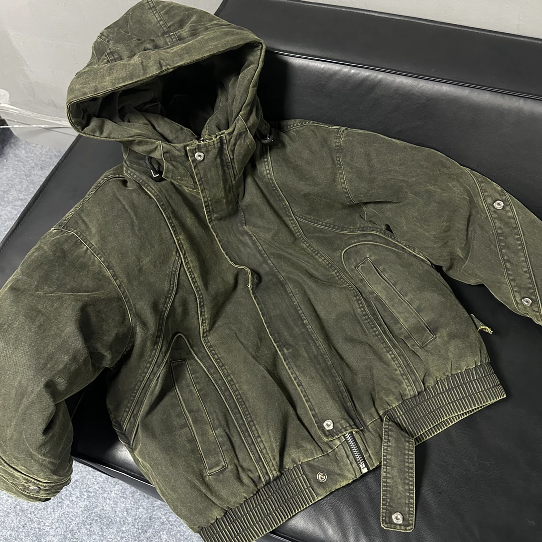 重磅冬季美式洗水牛仔（90）防寒服连帽外套