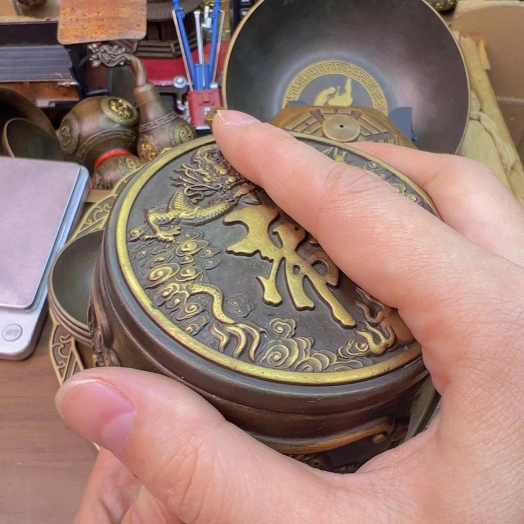 紫金风磨铜茶叶罐