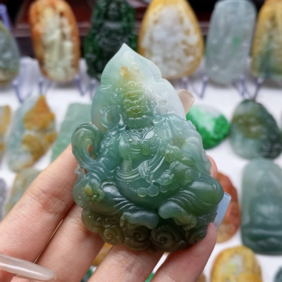 爱***民定制翡翠未镶嵌财神