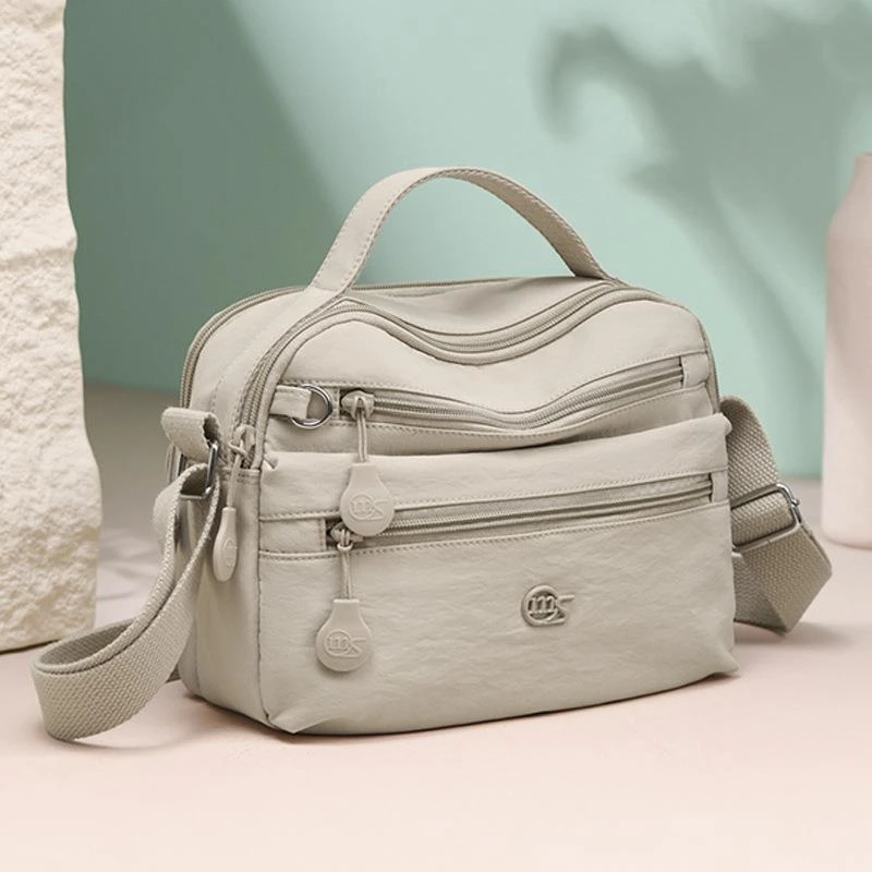 袋鼠防泼水轻便尼龙布包2025新款简约休闲妈妈包大容量单肩斜挎包