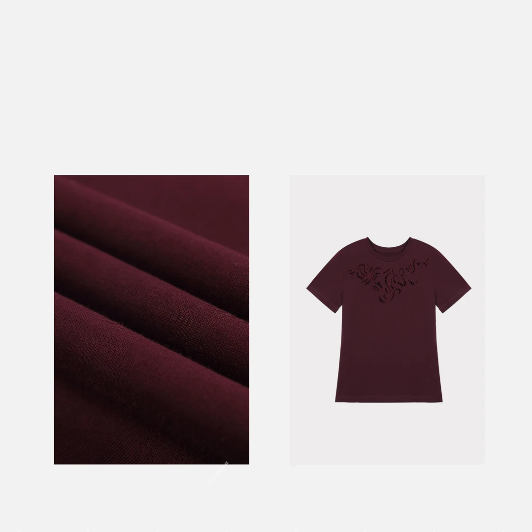 安安推荐【花慕兰】2024新款重工落空设计轻奢短袖TXS51117580S