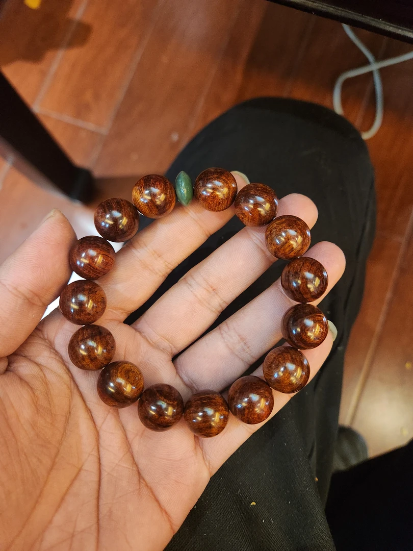 海南黄花梨1.5开门海油梨老料单圈手串ly021506