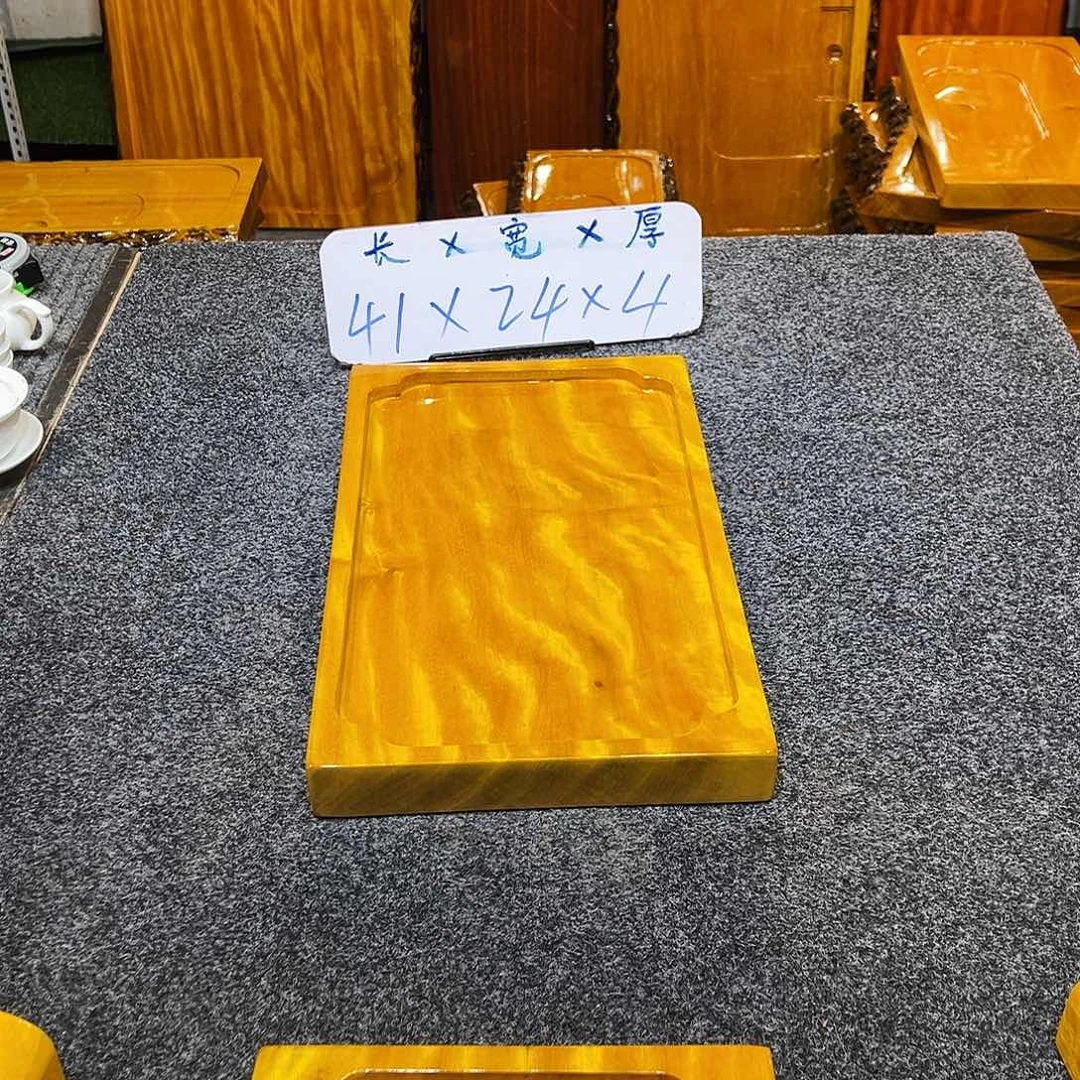 孔***练茶台摆台，金丝楠木干泡茶盘果盘