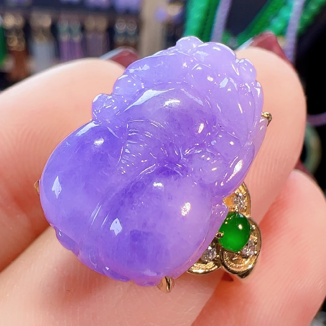 翡翠18K金镶嵌戒指签收后24小时鉴赏期