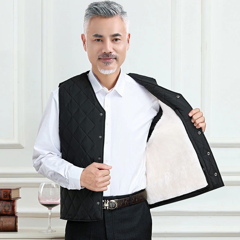 马甲加厚厚款修身型坎肩加绒加厚款中年中老年上装