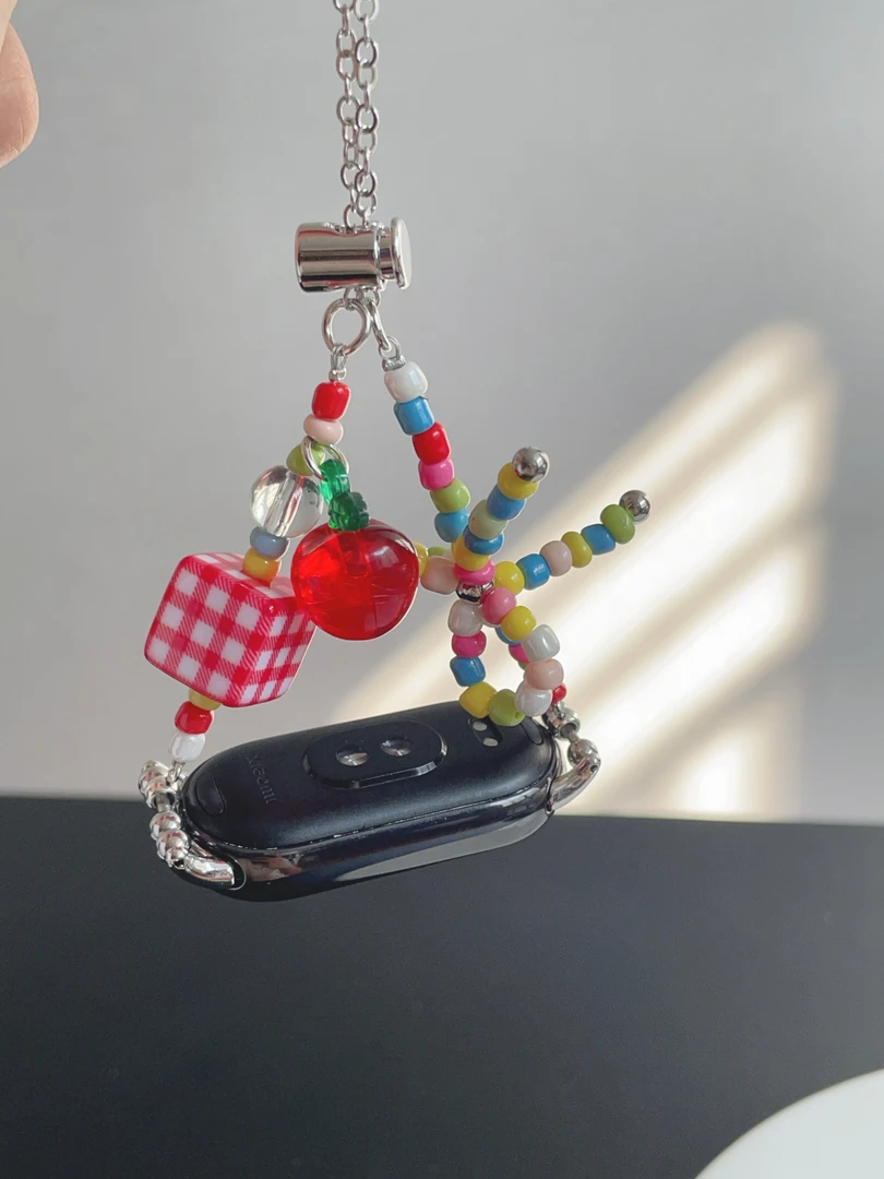 适用小米手环10表带多巴胺小米手环9/8代红苹果蝴蝶结替换腕带夏