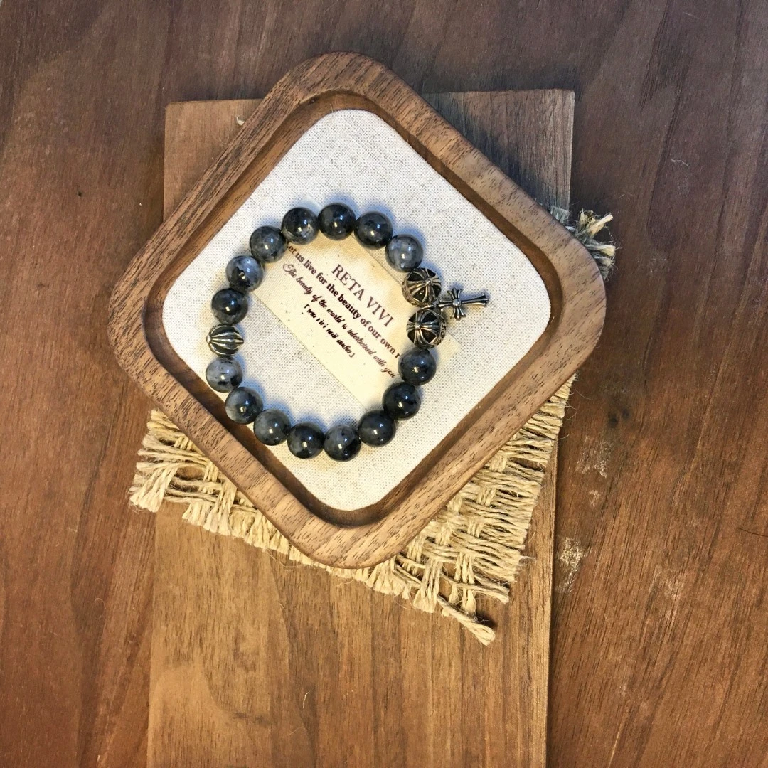 铜合金仿水晶手链 KEKE 【十字灰色手串】75