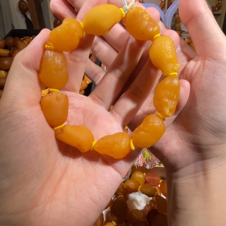 琥珀未镶嵌手链蜜蜡海漂手串