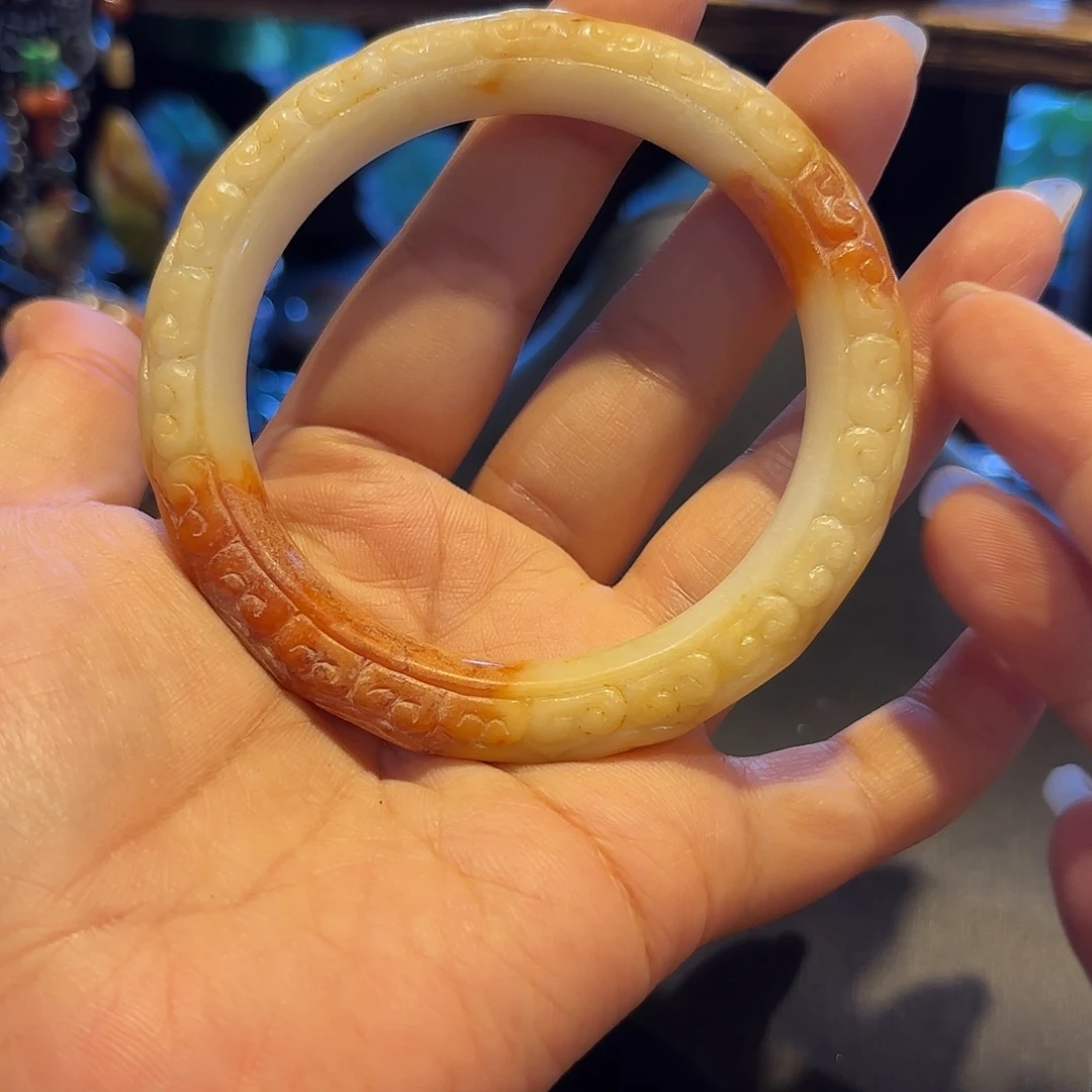 和田玉未镶嵌手镯原创